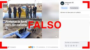 No, esta imagen no muestra que el gasoducto Néstor Kirchner se inauguró sin la cañería terminada.