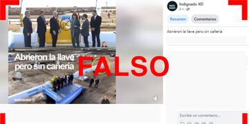 No, esta imagen no muestra que el gasoducto Néstor Kirchner se inauguró sin la cañería terminada.