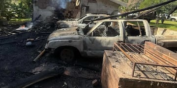Incendio en un destacamento de guardaparques en Puerto Iguazú.
