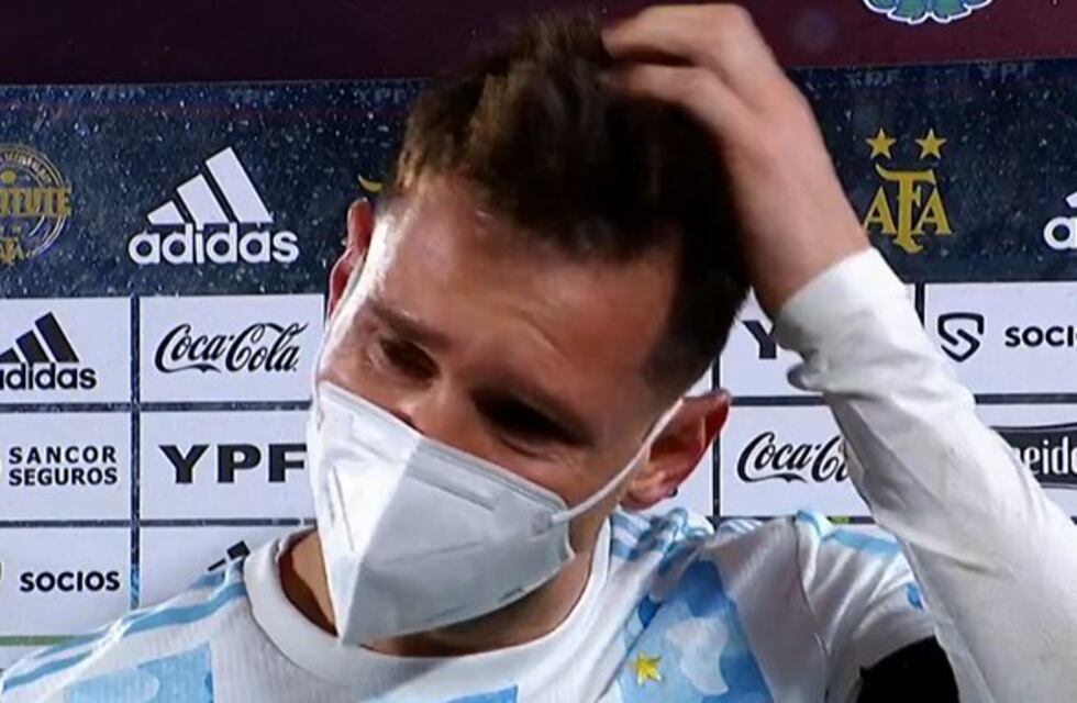 Las lágrimas de Lionel Messi después del partido ante Bolivia