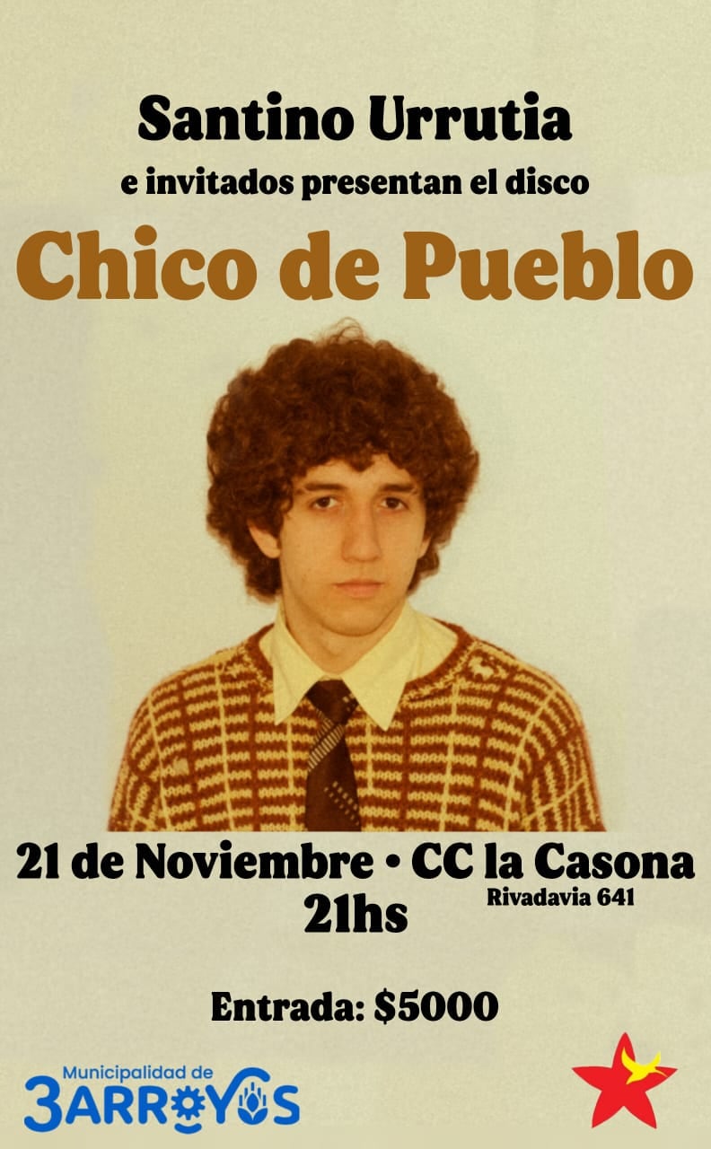 Santino Urrutia presenta su disco debut “Chico de Pueblo”