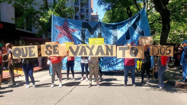 El reclamo de las organizaciones sociales en el centro de Córdoba.