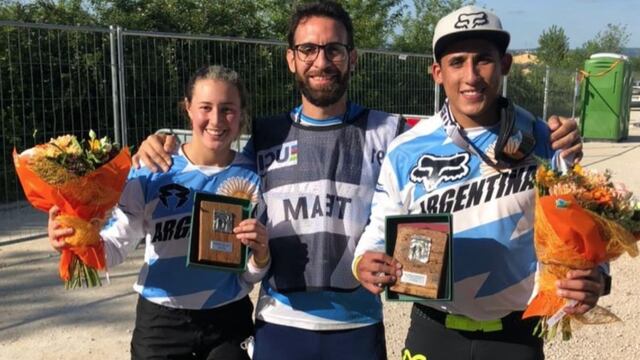 Ignacio Kaul (centro), es el técnico de la Selección Argentina de BMX y estará en los Juegos Olímpicos.