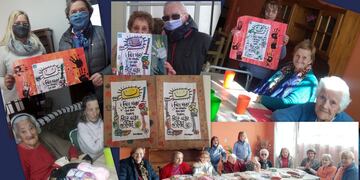 Adultos mayores tejieron para los niños de los Centros de Primera Infancia y recibieron dibujitos en agradecimiento
