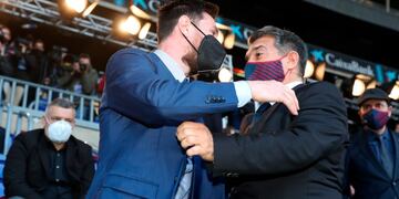 Lionel Messi y Joan Laporta. Gentileza: @FCBarcelona_es