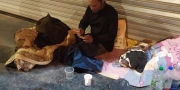 Villa María. El hombre ya estaba en situación de calle cuando sufrió el accidente. (Gentileza Villa María Vivo)