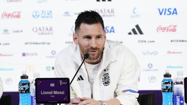 Messi en conferencia de prensa.