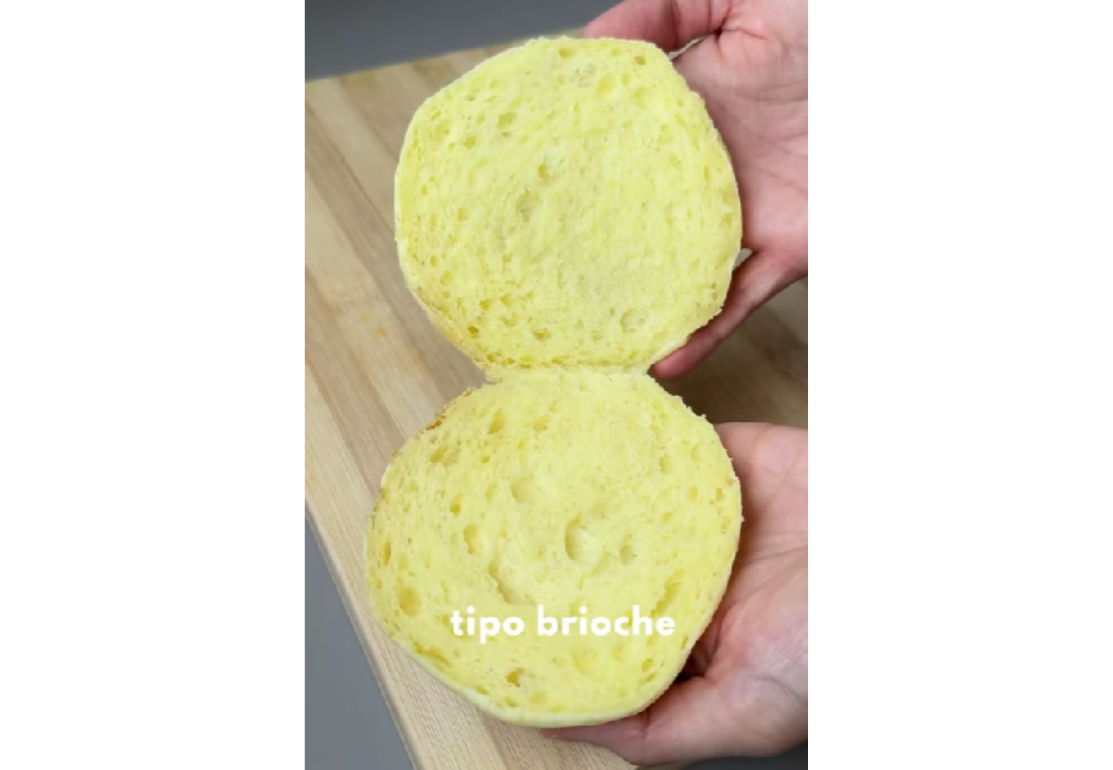Así queda el pan brioche por dentro.