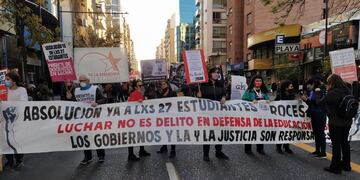 Marcharon para pedir por la absolución de los 27 estudiantes de la UNC.