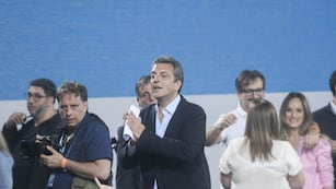 Sergio Massa en el búnker de Unión por la Patria la noche del balotaje (Foto: Federico López Claro)