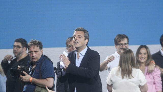 Sergio Massa en el búnker de Unión por la Patria la noche del balotaje (Foto: Federico López Claro)