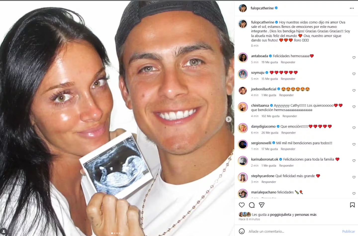 La emoción de Catherine Fulop por el embarazo de Oriana Sabatini de Paulo Dybala