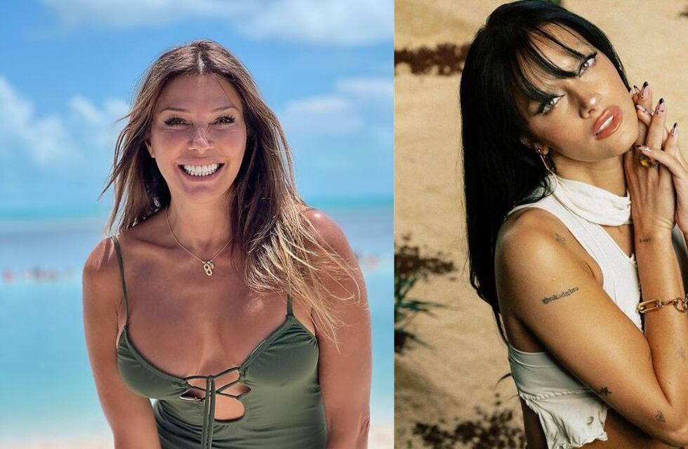 Oriana Sabatini y Catherine Fulop: madre e hija posan juntas con la camisa desprendida