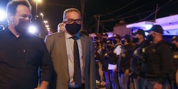 Jorge Lagna en operativo de saturación policial (Gobierno de Santa Fe)