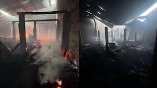 Un incendio arrasó un secadero de yerba en Azara y dejó a 40 familias sin trabajo.