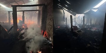 Un incendio arrasó un secadero de yerba en Azara y dejó a 40 familias sin trabajo.