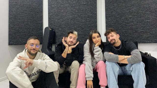 María Becerra junto a Mau y Ricky. (Instagram)