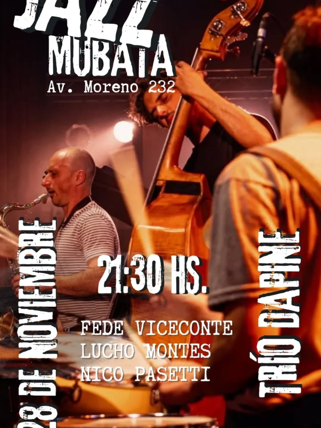 Jazz en el Mubata: se presentará el Trio Dapine