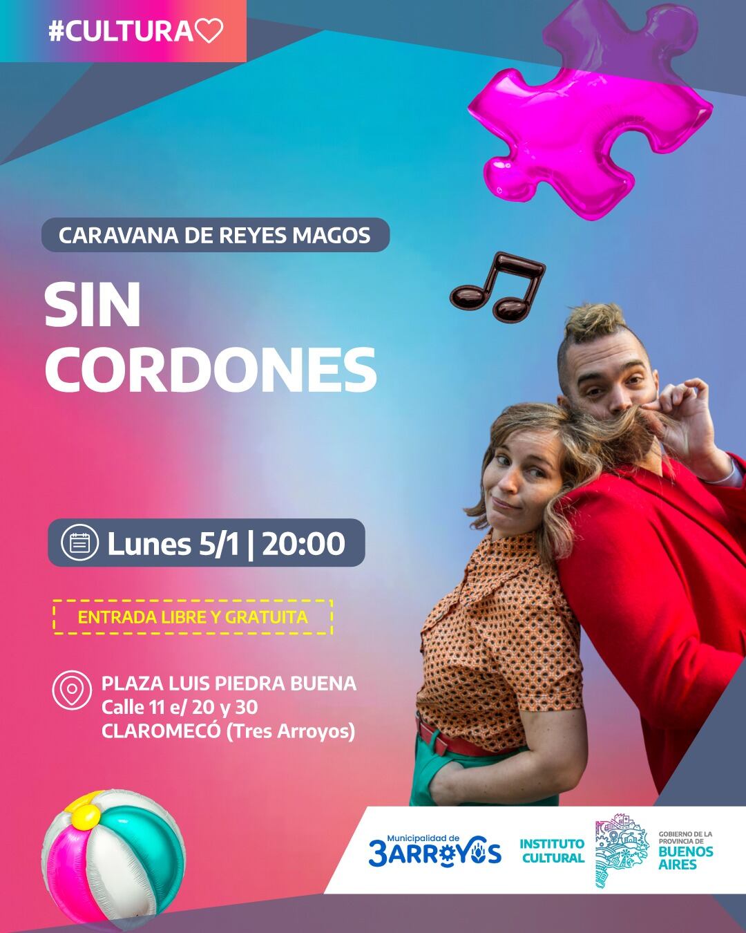 La Caravana de Reyes Magos llega a Claromecó con el espectáculo “Sin Cordones”