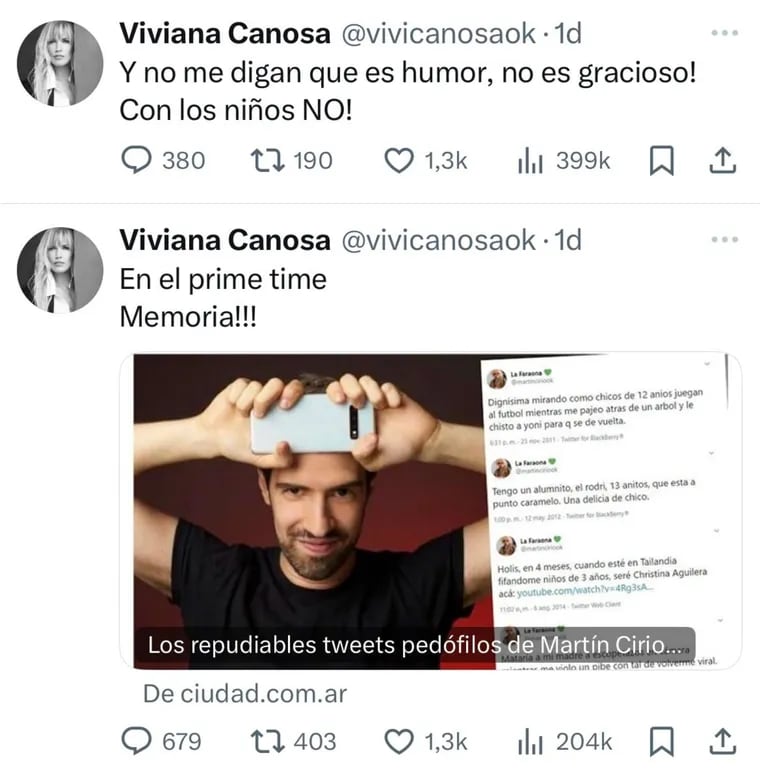 Viviana Canosa sobre Martín Cirio.