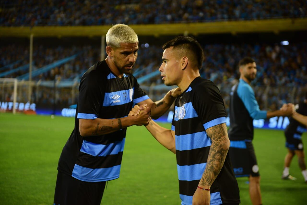 Jara y Zalarayán, en la previa de Belgrano-Argentinos. (José Gabriel Hernández / La Voz).