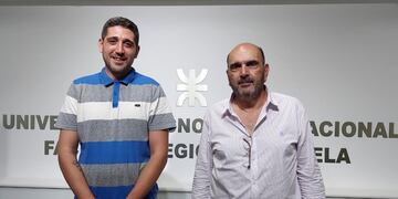 El Subsecretario del Ministerio de Ambiente y Cambio Climático de la Provincia de Santa Fe, Franco Blatter y el rector de la UTN FFRa, Oscar David