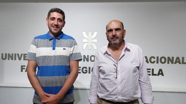 El Subsecretario del Ministerio de Ambiente y Cambio Climático de la Provincia de Santa Fe, Franco Blatter y el rector de la UTN FFRa, Oscar David