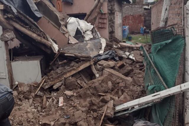 Una vieja estructura se derrumbó a causa de la tormenta que afectó a San Rafael