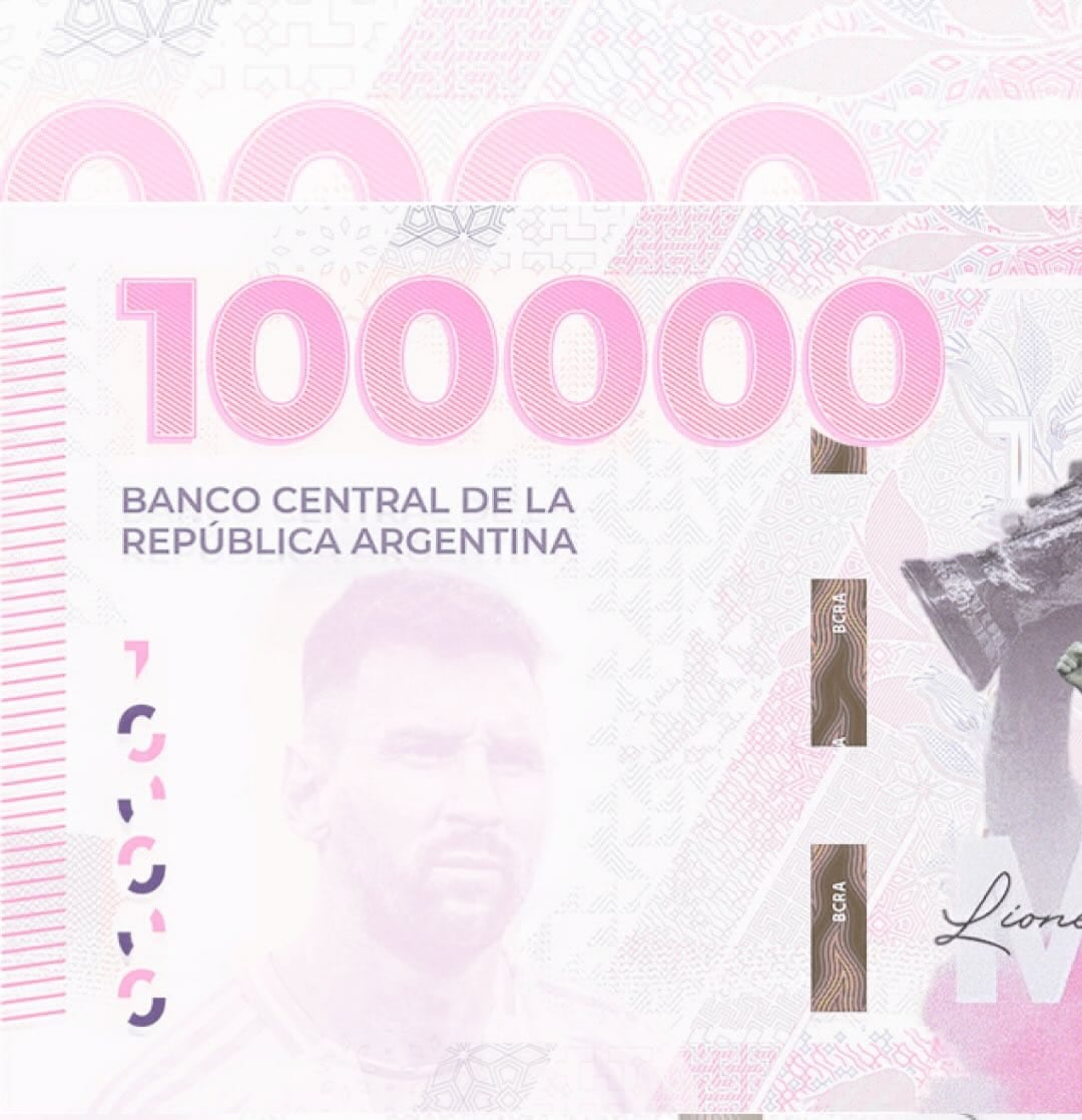 El supuesto billete con la cara de Messi. Fue viral.