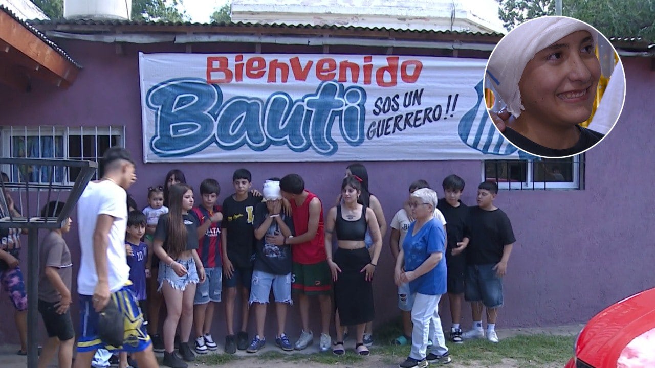 Los médicos le dieron de alta a Bautista, quien recibió una agradable bienvenida a su casa. (Gentileza Telefe)