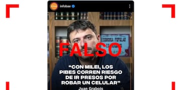 Es falsa la supuesta placa de Infobae con un textual de Juan Grabois sobre la inseguridad y Javier Milei.