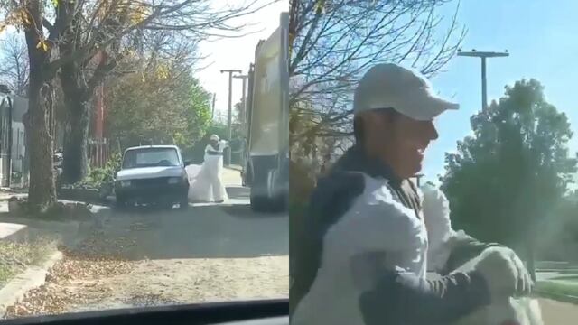El recolector cordobés fue filmado por vecinos del lugar.