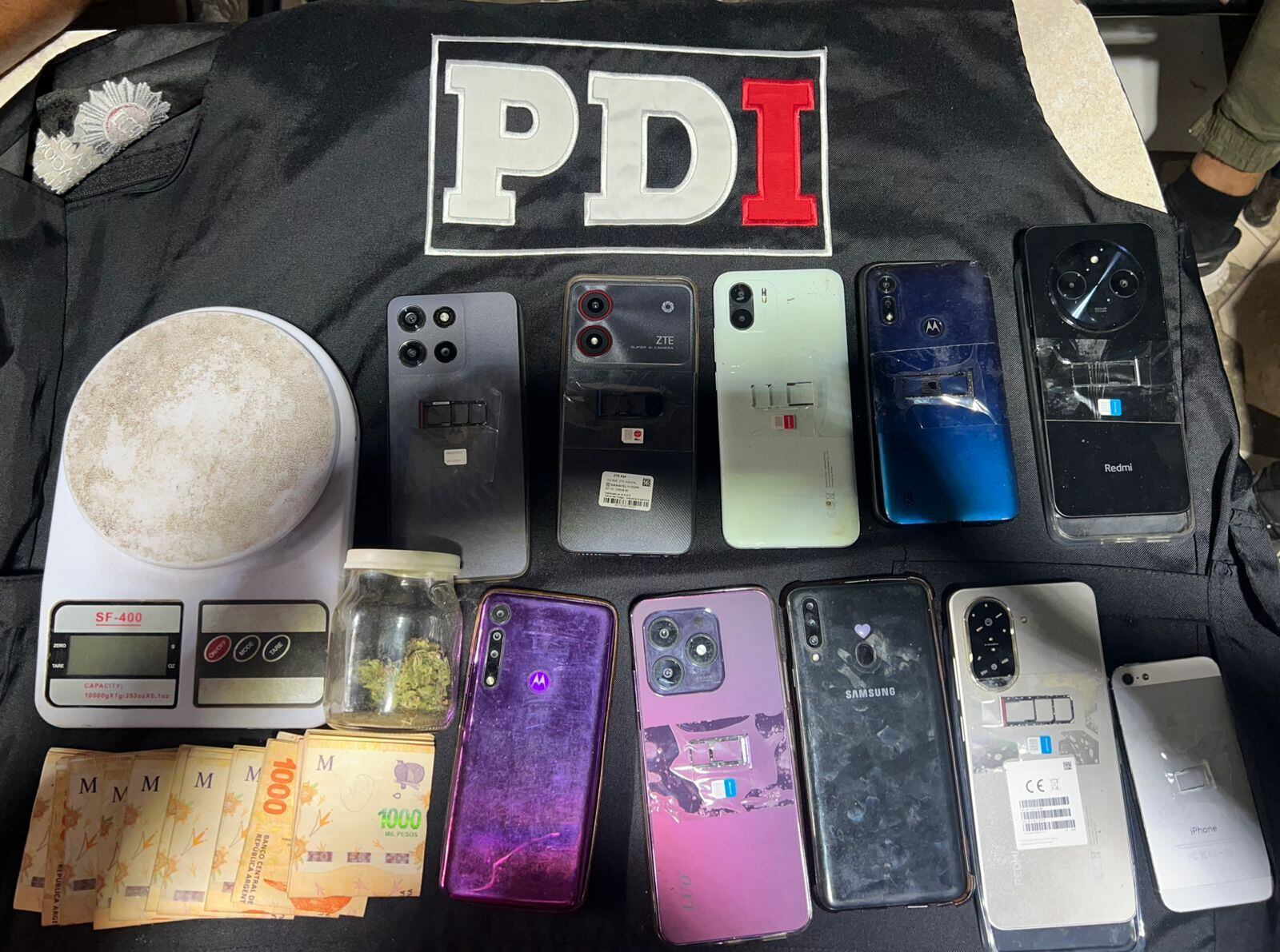 Celulares secuestrados por la PDI