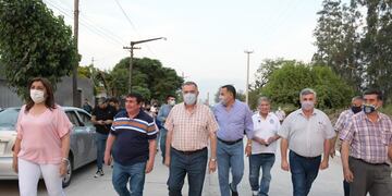 Jaldo recorrió obras en Alberdi.