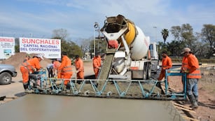 Autopista de la Ruta 34: trabajos en la rotonda de ingreso a Sunchales