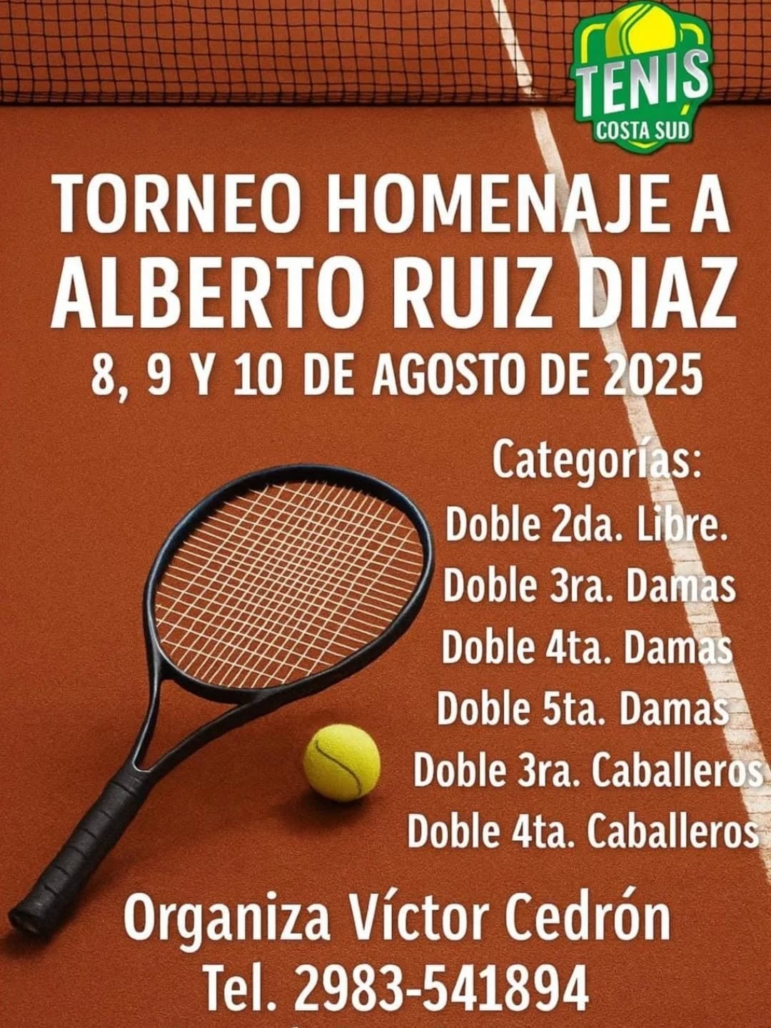 Se disputa el Torneo Homenaje a Alberto Ruiz Diaz y se descubrirá una placa en su memoria