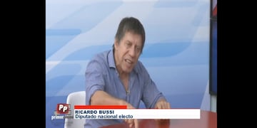 Ricardo Bussi durante su entrevista en Primer Plano (Canal 10)