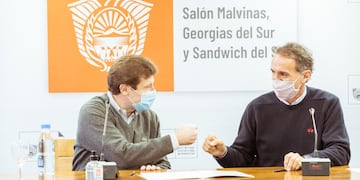 Gabriel Katopodis y Gustavo Melella se reunieron este miércoles en Casa de Gobierno.