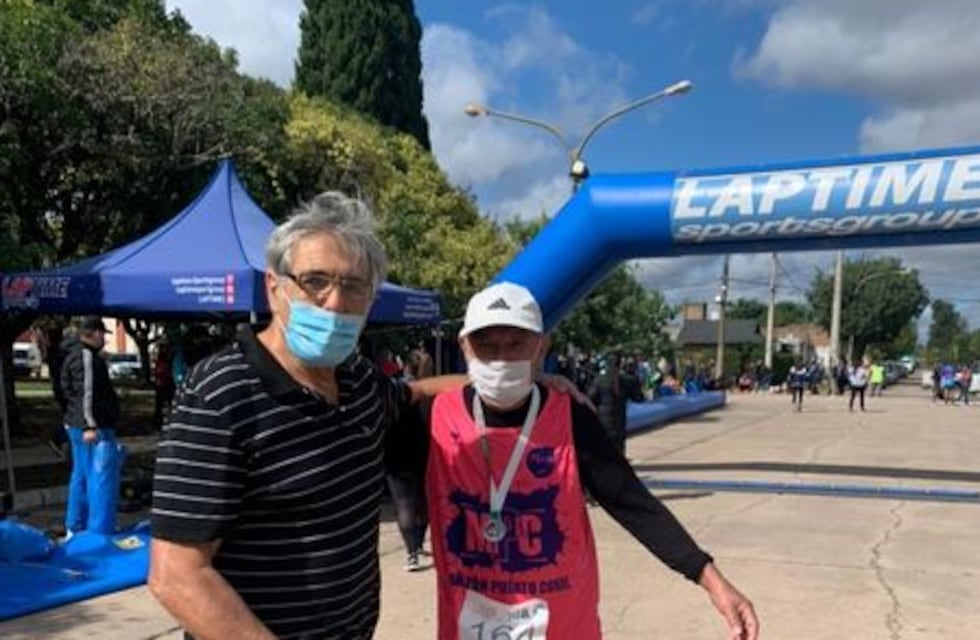 Un hombre de 89 años corrió en la maratón de Pujato