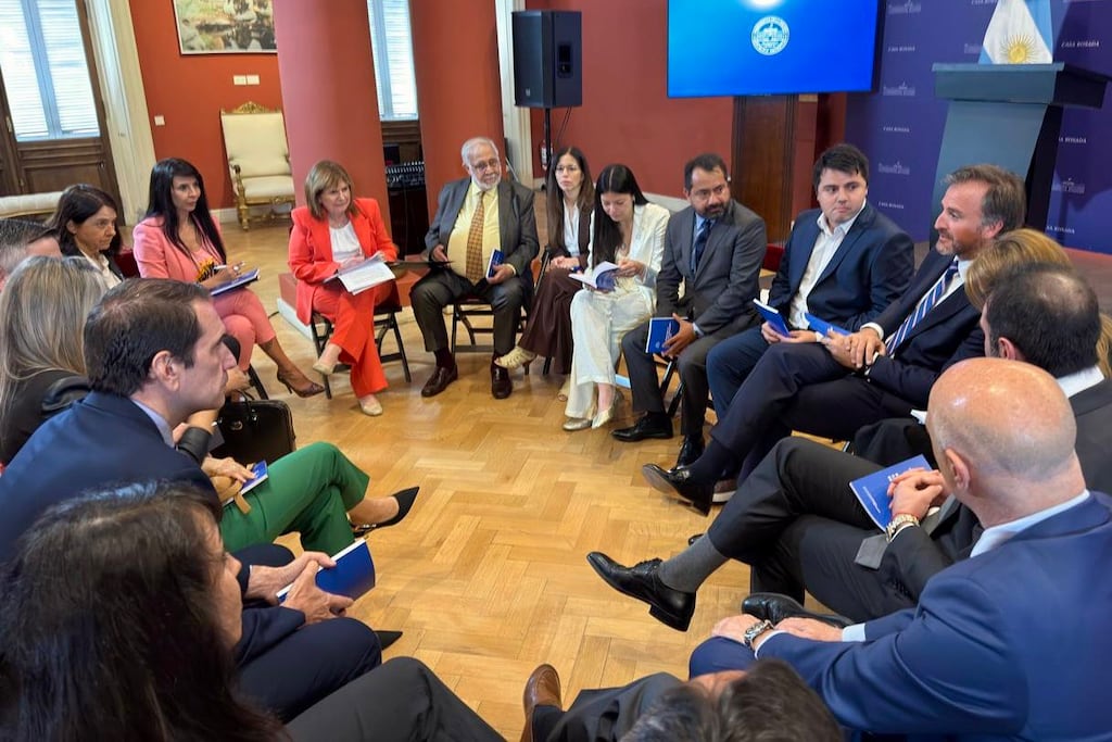 Patricia Bullrich junto a los senadores que integrarán el nuevo bloque de La Libertad Avanza