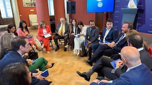 Patricia Bullrich junto a los senadores que integrarán el nuevo bloque de La Libertad Avanza