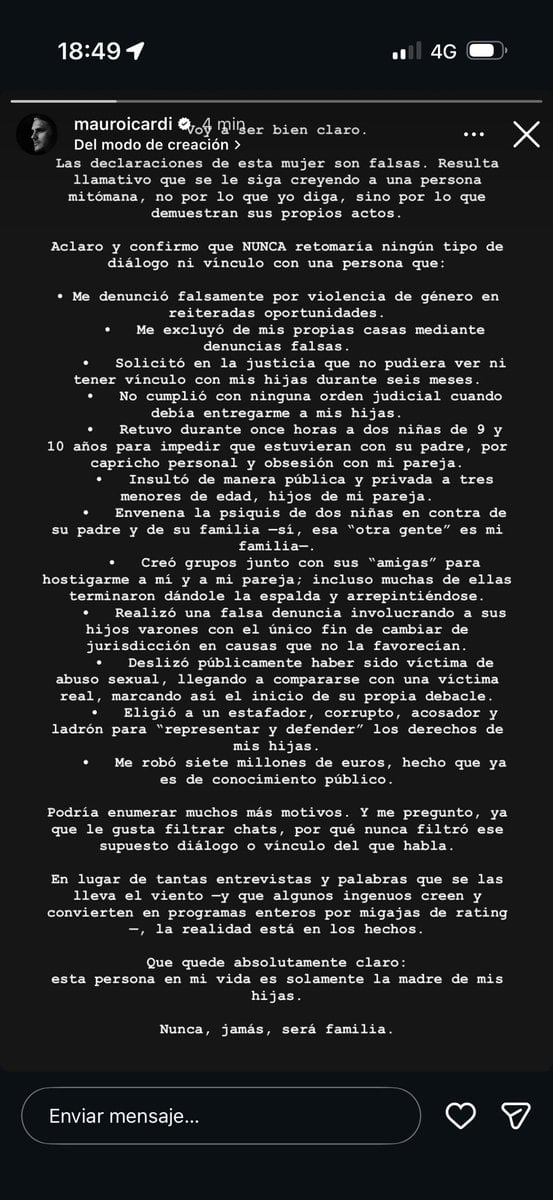 Mauro Icardi y su descargo en X: duro contra Wanda Nara.