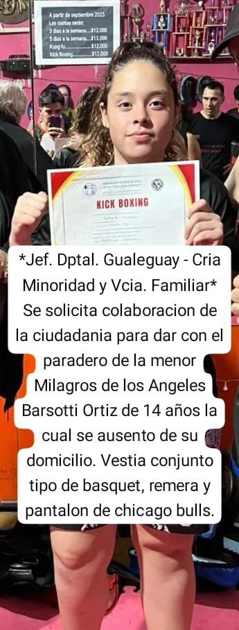 Desaparición de menor en Entre Ríos