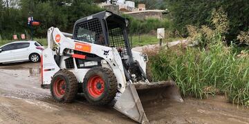 Arreglos en las calles de Carlos Paz tras el temporal. Foto: Municipalidad de Carlos Paz