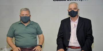 Gustavo Benedetti junto al Defensor del Pueblo, Mario Decara