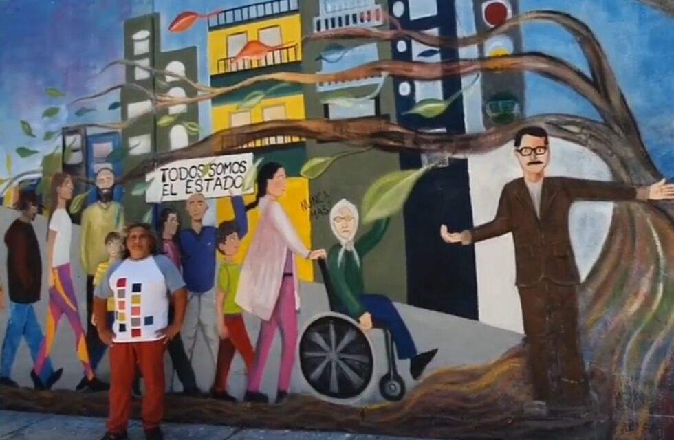 Con la imagen de Guadalupe Lucero, se inauguró un mural inclusivo en el comedor universitario de la UNSL