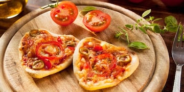 Pizza en forma de corazón para San Valentín