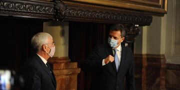 Massa llegó al Congreso para presidir la sesión. (Foto: Federico López Claro)