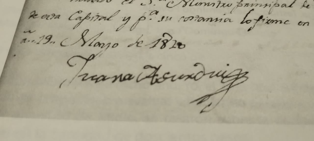 Un documento que permite comprobar que la “amazona de la Independencia” escribía su apellido con 