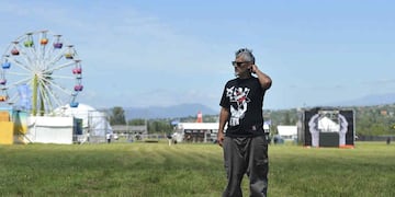 José Palazzo, en el Aeródromo Santa María de Punilla, en la previa de la organización del festival de 2014 (Fotografías de archivo de La Voz del Interior).